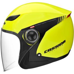 Otevřená přilba na motorku Cassida Reflex Safety černo-fluo žlutá