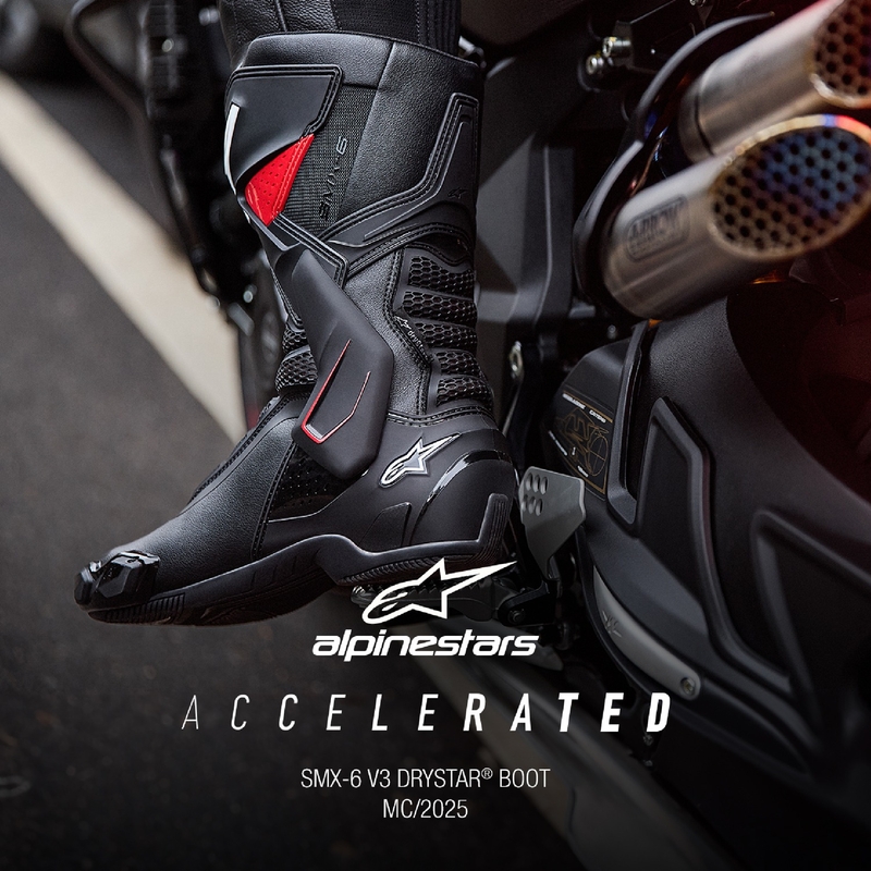 Boty na motorku Alpinestars SMX-6 3 Drystar černo-červené