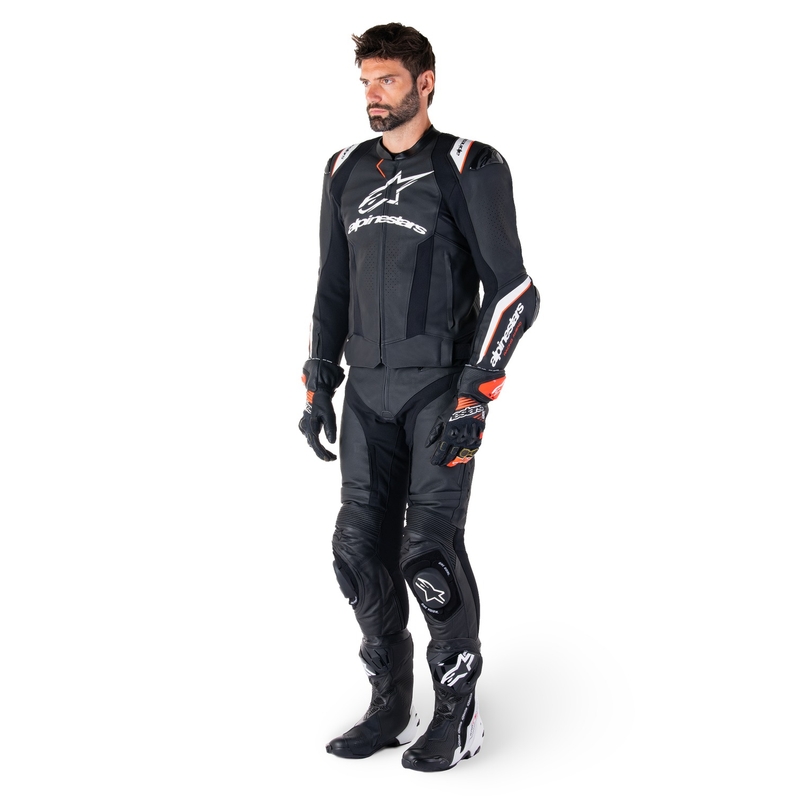 Kožená bunda na motorku Alpinestars Missile 3 Ignition černo-bílá