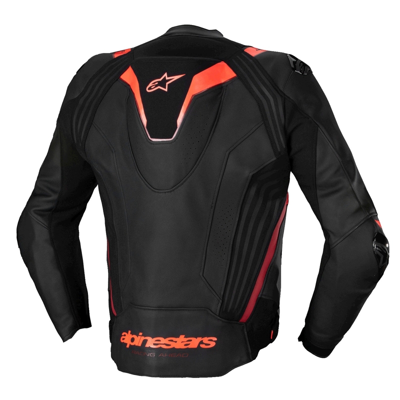Kožená bunda na motorku Alpinestars Missile 3 Ignition černo-fluo červeno-tmavě červená