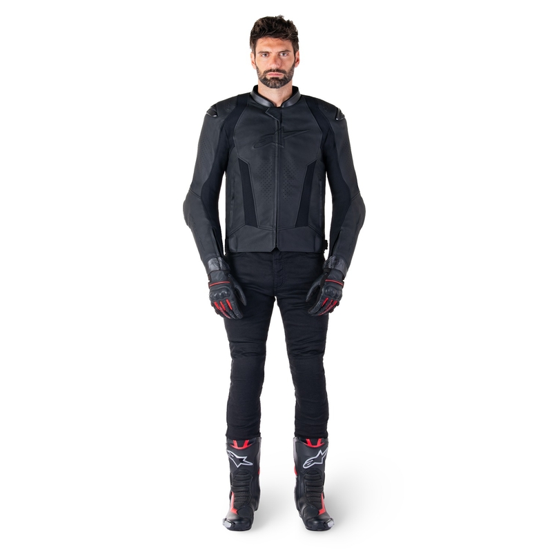 Kožená bunda na motorku Alpinestars Missile 3 černo-černá