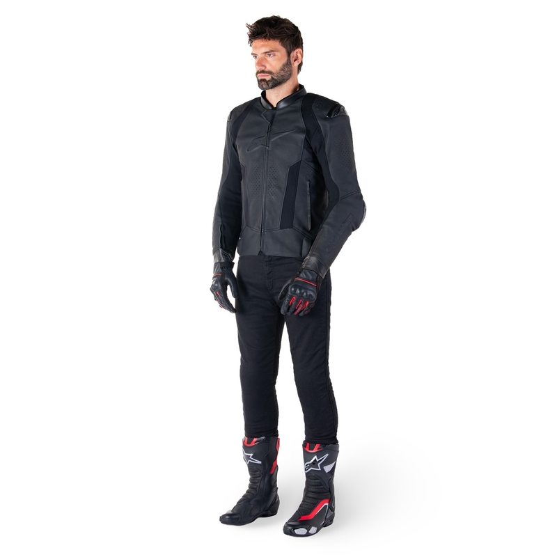 Kožená bunda na motorku Alpinestars Missile 3 černo-černá
