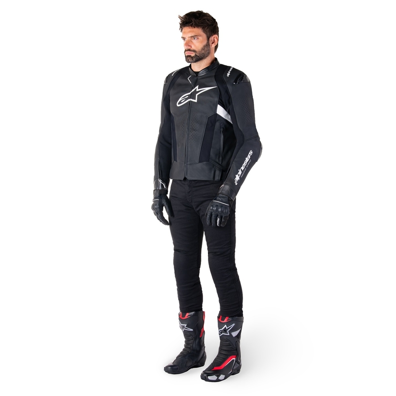 Kožená bunda na motorku Alpinestars Missile 3 černo-bílá