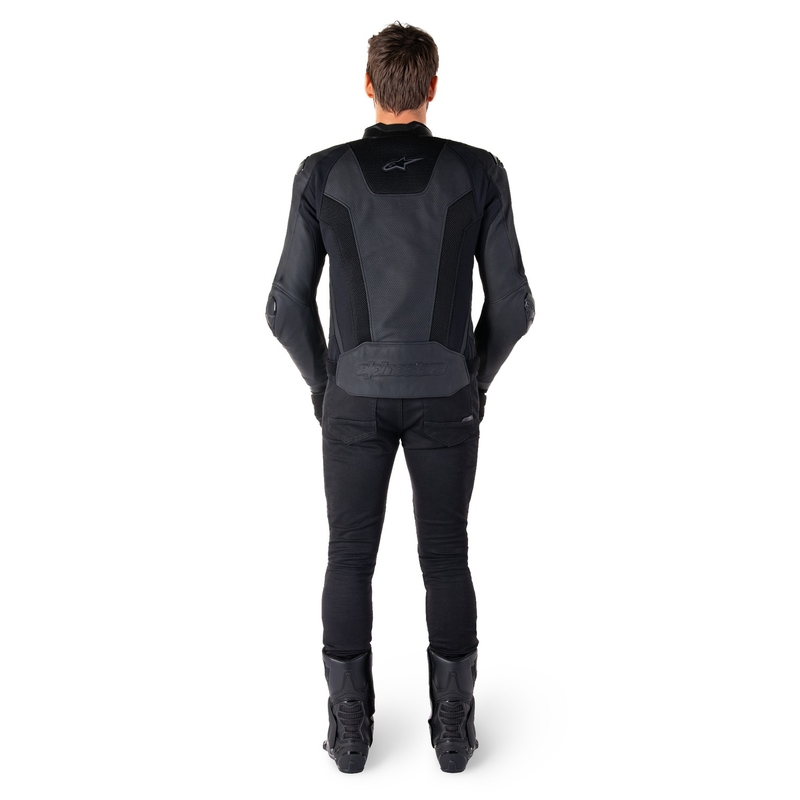 Kožená bunda na motorku Alpinestars Missile 3 Airflow černo-černá