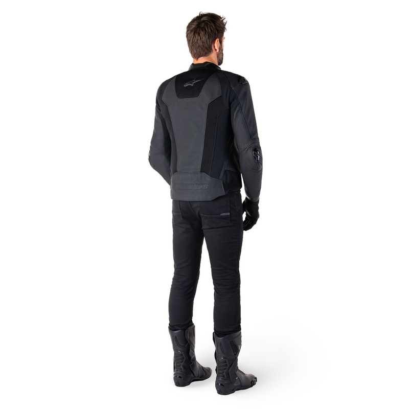 Kožená bunda na motorku Alpinestars Missile 3 Airflow černo-černá