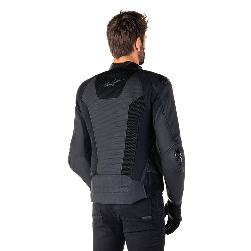 Kožená bunda na motorku Alpinestars Missile 3 Airflow černo-černá