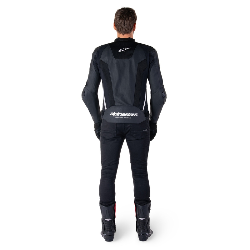 Kožená bunda na motorku Alpinestars Missile 3 Airflow černo-bílá