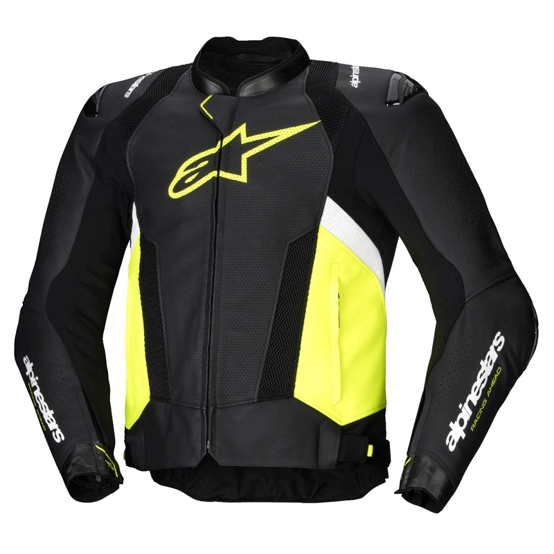 Kožená bunda na motorku Alpinestars Missile 3 Airflow černo-fluo žluto-bílá