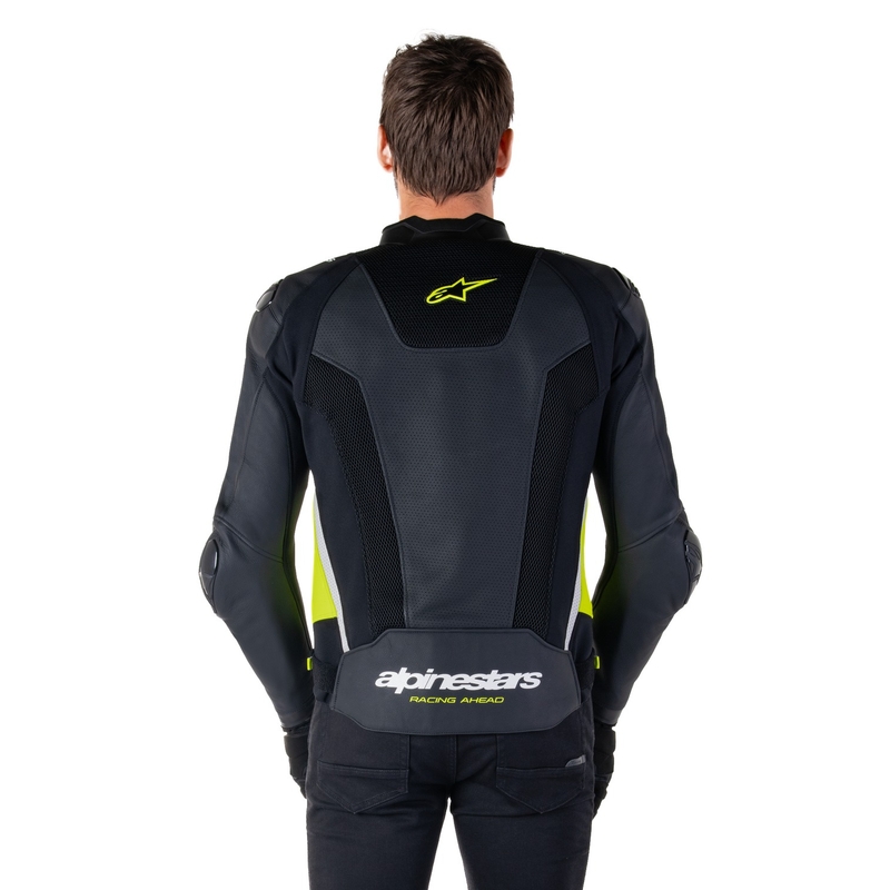 Kožená bunda na motorku Alpinestars Missile 3 Airflow černo-fluo žluto-bílá