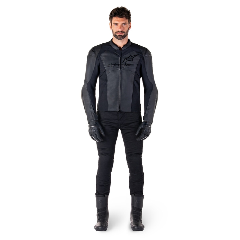 Kožená bunda na motorku Alpinestars Faster 3 černo-černá
