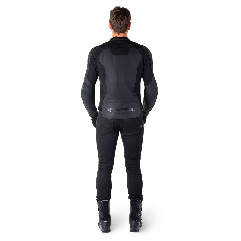 Kožená bunda na motorku Alpinestars Faster 3 černo-černá