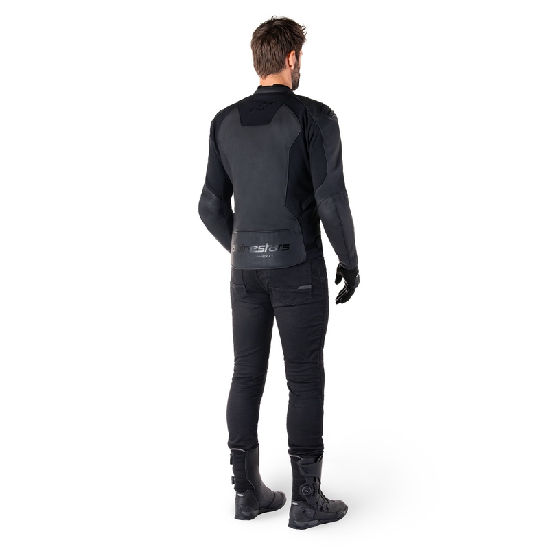 Kožená bunda na motorku Alpinestars Faster 3 černo-černá
