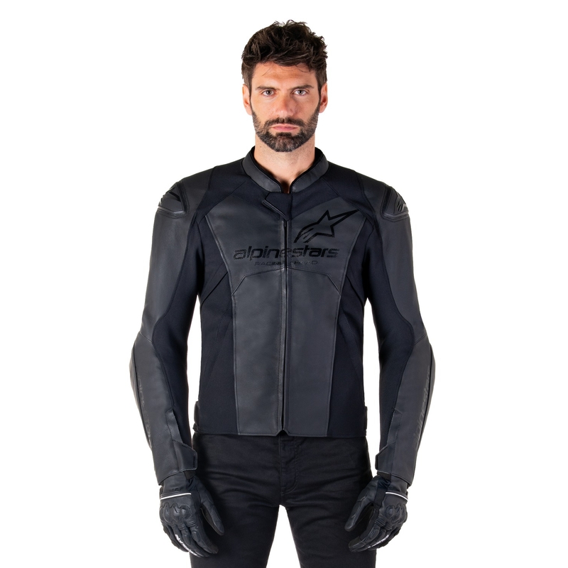 Kožená bunda na motorku Alpinestars Faster 3 černo-černá