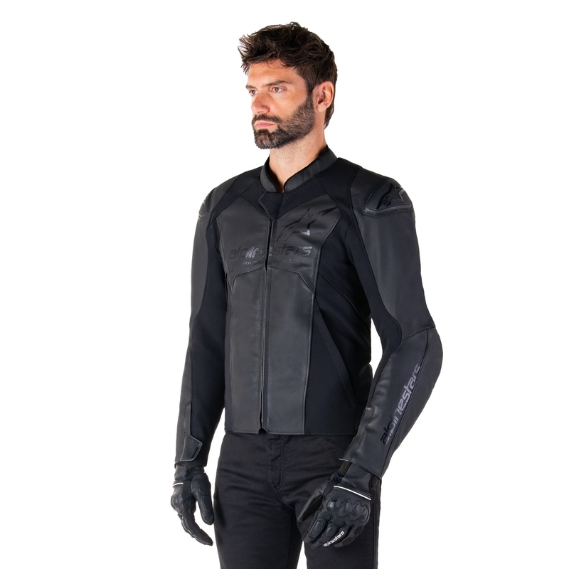 Kožená bunda na motorku Alpinestars Faster 3 černo-černá