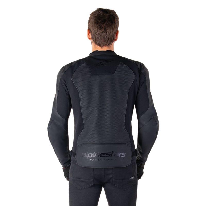 Kožená bunda na motorku Alpinestars Faster 3 Airflow černo-černá
