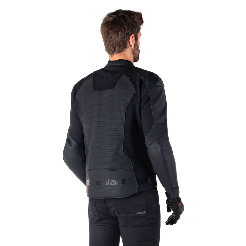 Kožená bunda na motorku Alpinestars Faster 3 Airflow černo-černá