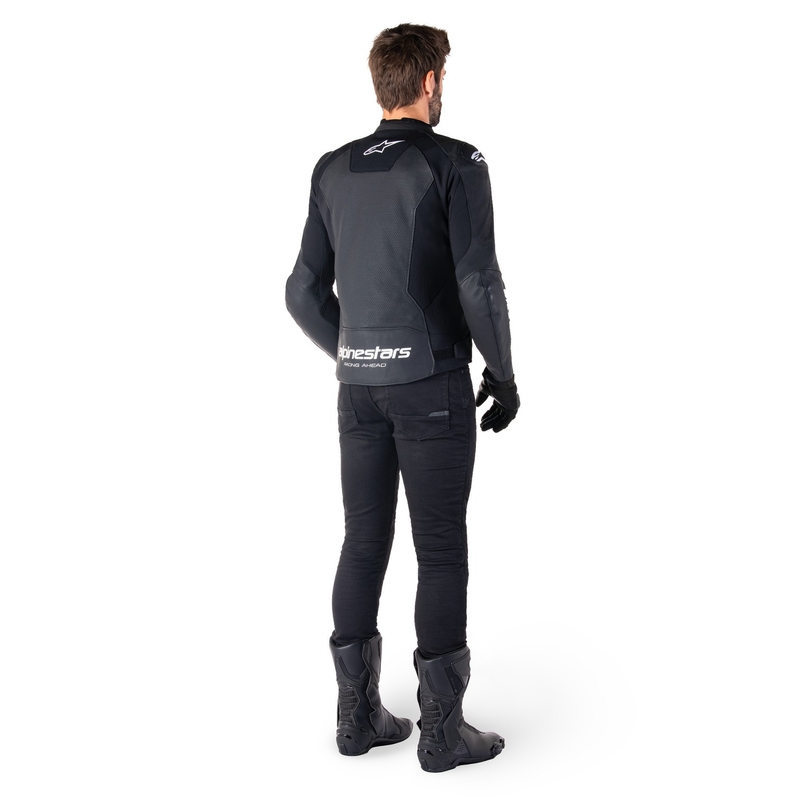 Kožená bunda na motorku Alpinestars Faster 3 Airflow černo-bílá