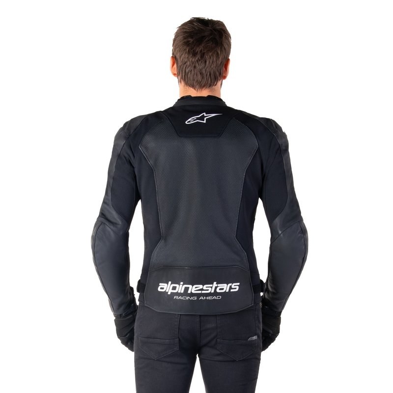Kožená bunda na motorku Alpinestars Faster 3 Airflow černo-bílá