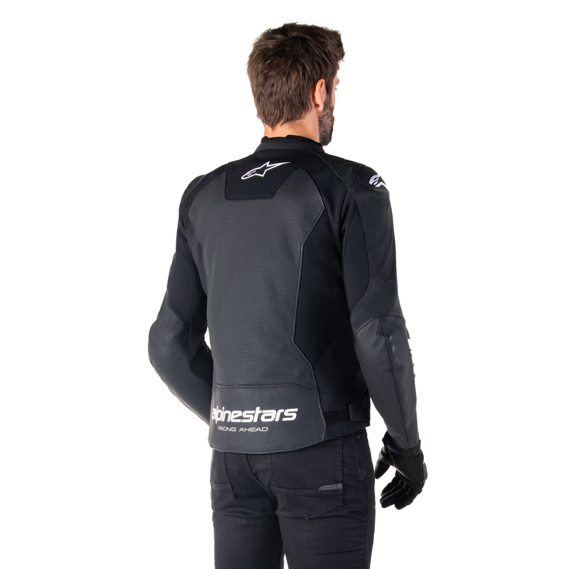 Kožená bunda na motorku Alpinestars Faster 3 Airflow černo-bílá