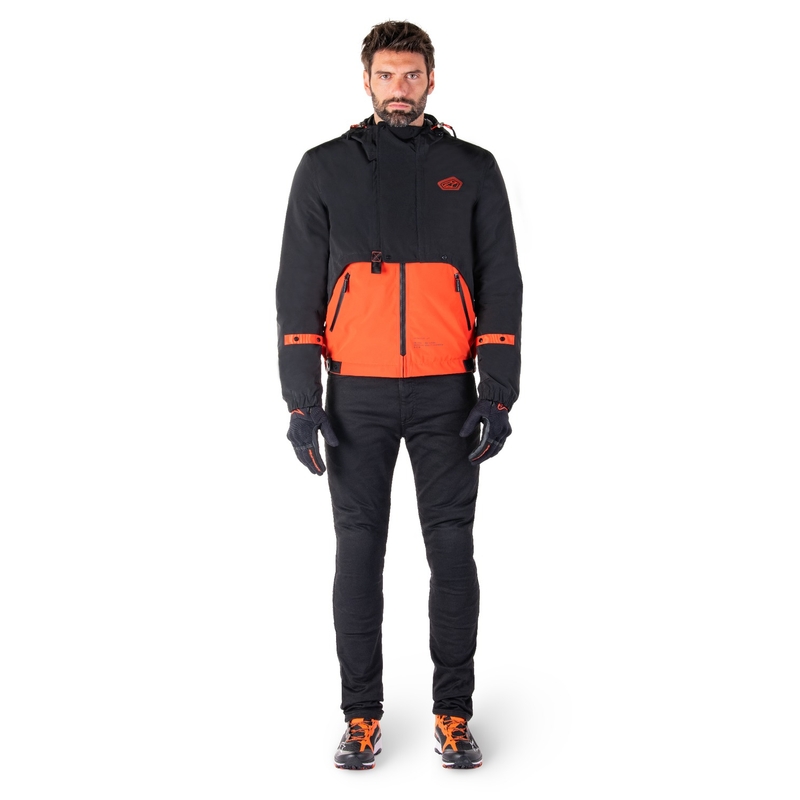 Bunda na motorku Alpinestars Mootant Waterproof Parka černo-fluo oranžová