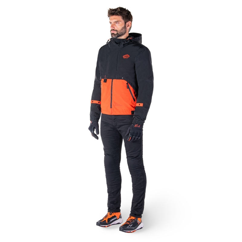 Bunda na motorku Alpinestars Mootant Waterproof Parka černo-fluo oranžová