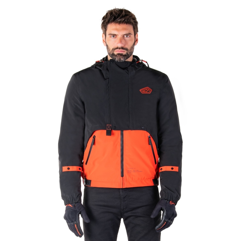 Bunda na motorku Alpinestars Mootant Waterproof Parka černo-fluo oranžová