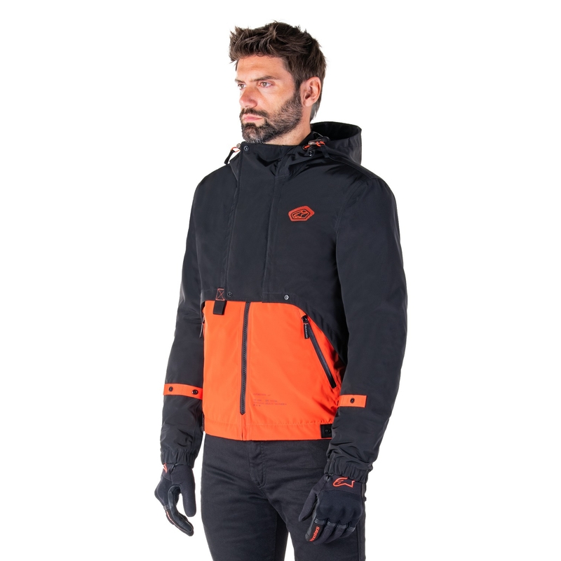 Bunda na motorku Alpinestars Mootant Waterproof Parka černo-fluo oranžová