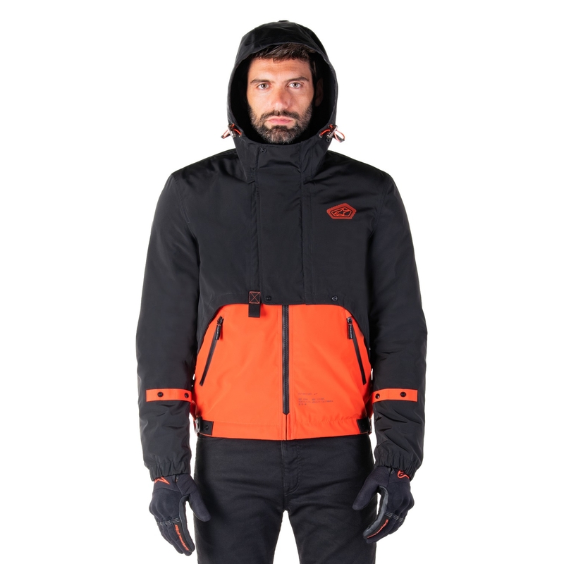 Bunda na motorku Alpinestars Mootant Waterproof Parka černo-fluo oranžová
