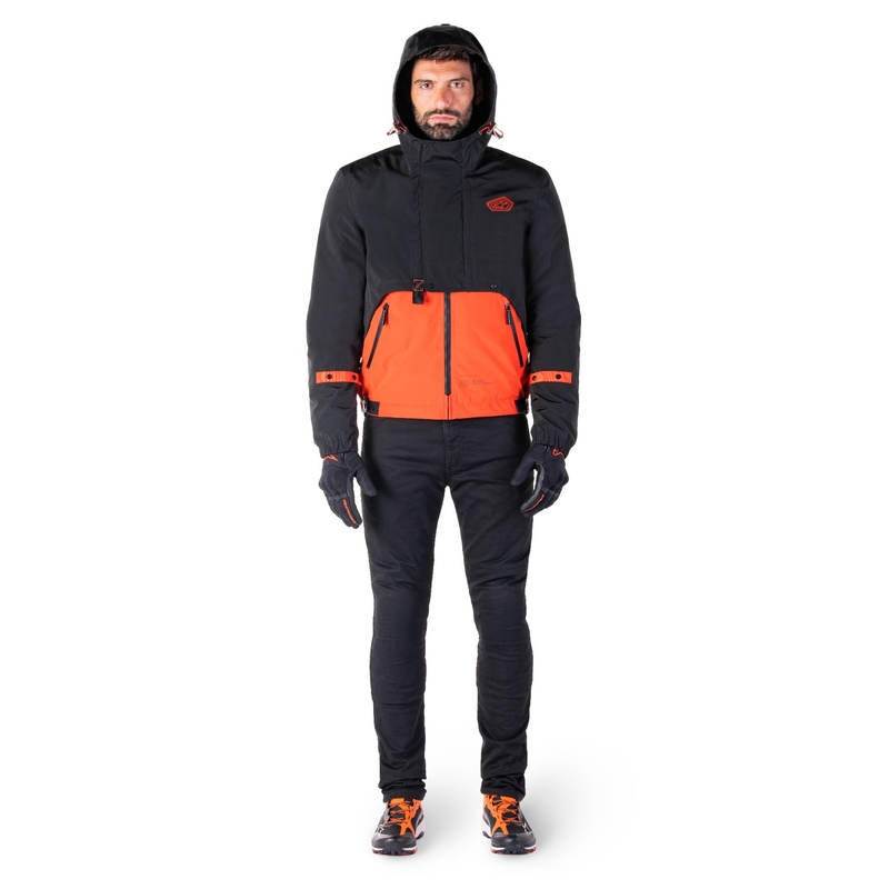 Bunda na motorku Alpinestars Mootant Waterproof Parka černo-fluo oranžová