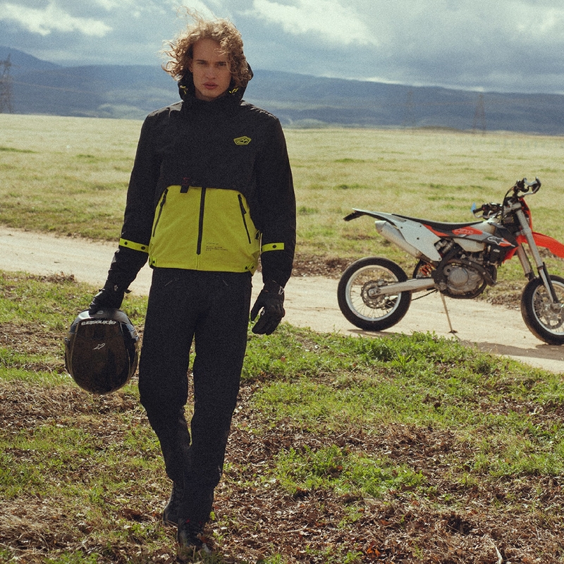 Bunda na motorku Alpinestars Mootant Waterproof Parka černo-fluo žlutá