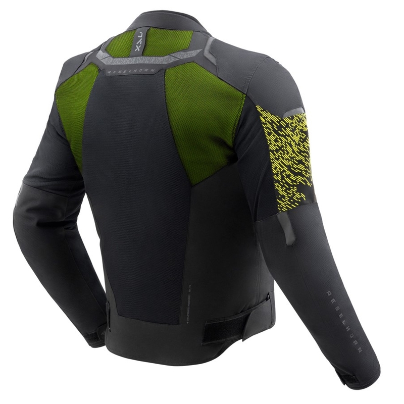 Bunda na motorku Rebelhorn Jax černo-fluo žlutá