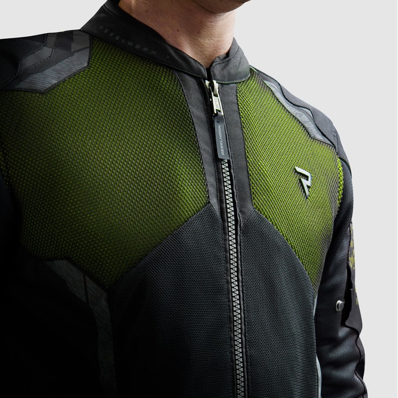 Bunda na motorku Rebelhorn Jax černo-fluo žlutá