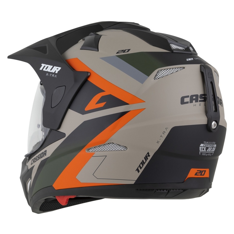 Enduro přilba Cassida Tour 2.0 X-tra matná pískovo-oranžovo-zeleno-černá