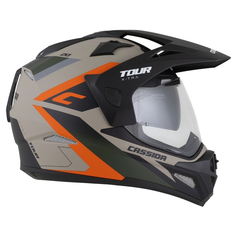 Enduro přilba Cassida Tour 2.0 X-tra matná pískovo-oranžovo-zeleno-černá
