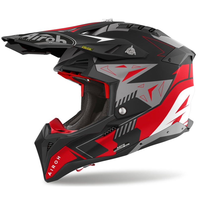 Motokrosová helma Airoh Aviator 3 Spin červená matná
