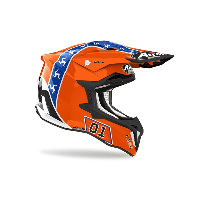 Motokrosová helma Airoh Strycker Hazzard oranžová výprodej