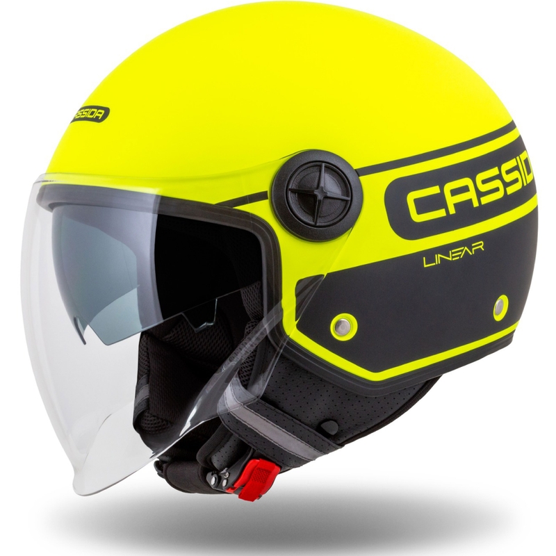 Otevřená přilba na motorku Cassida Handy Plus Linear fluo žluto-černá