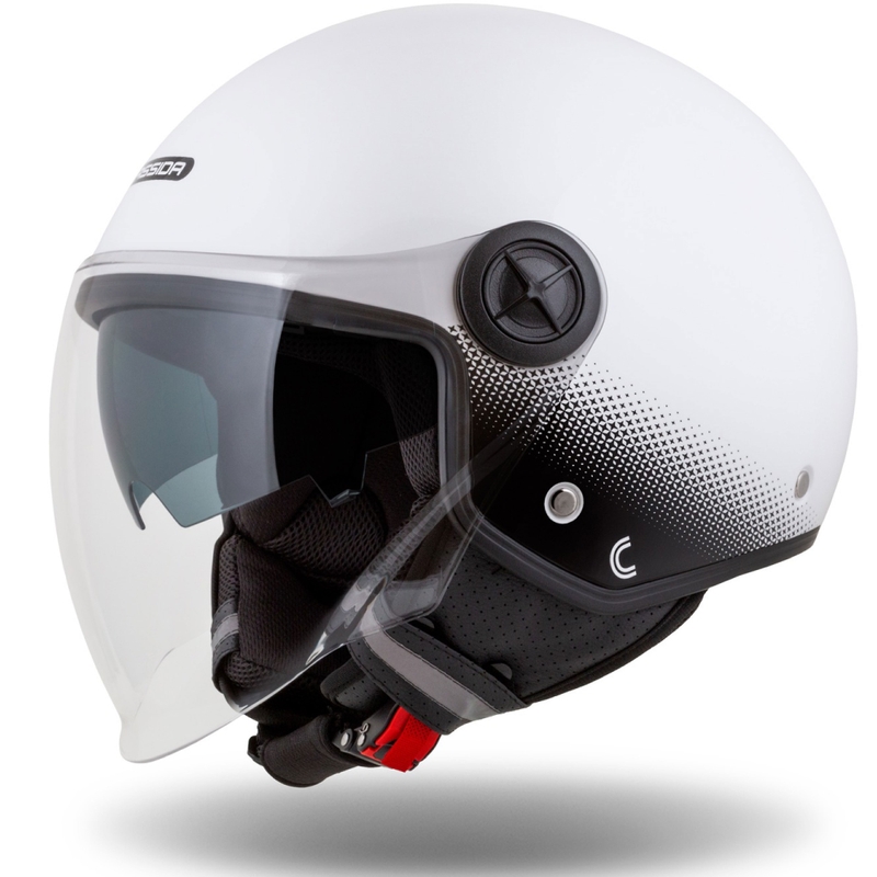 Otevřená přilba na motorku Cassida Handy Plus bílo-černá