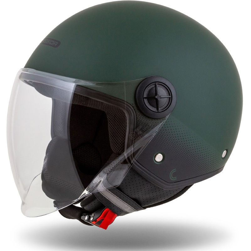 Otevřená přilba na motorku Cassida Handy zeleno-černá