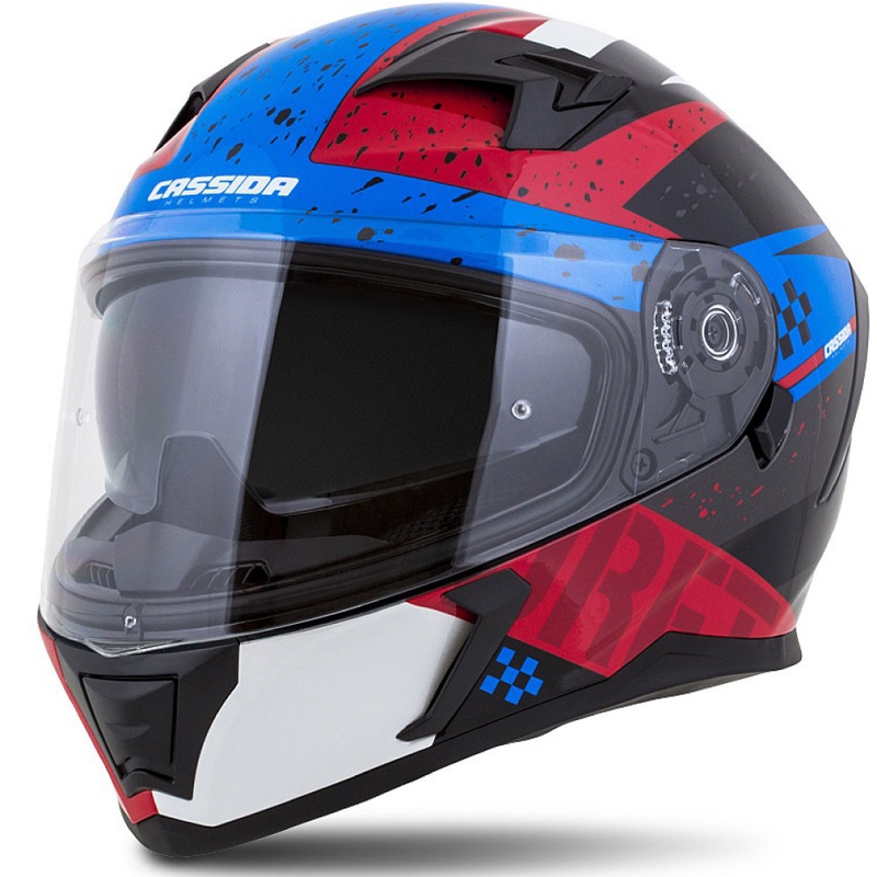 Integrální přilba na motorku Cassida Integral 3.0 DRFT červeno-perleťově modrá