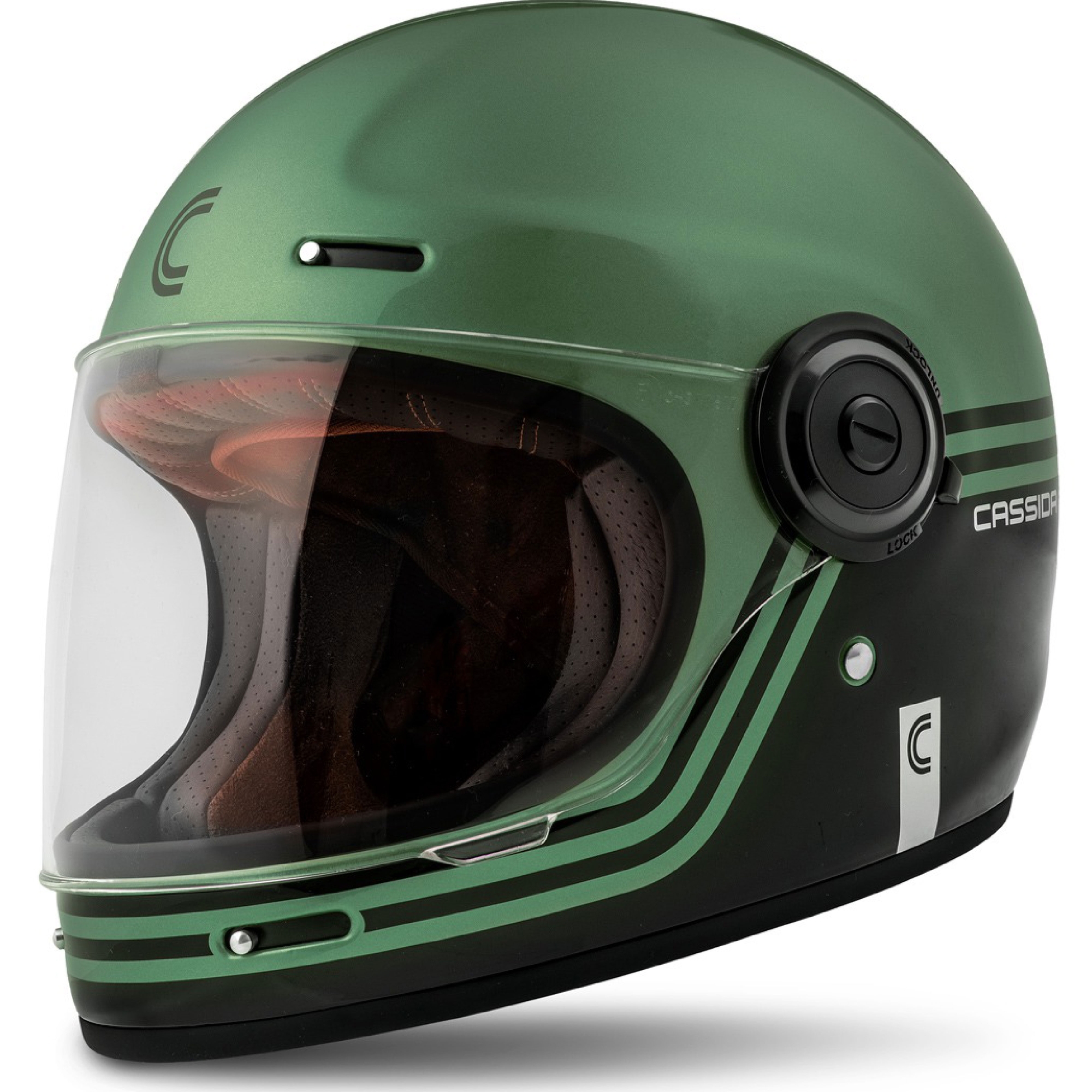 Integrální přilba na motorku Cassida Fibre Super Hooligan černo-zelená výprodej Velikost: XS