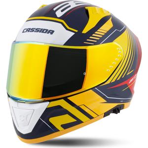 Integrální helma na motorku Cassida Aero Drome modro-fluo žluto-oranžovo-červeno-světle modro-bílá