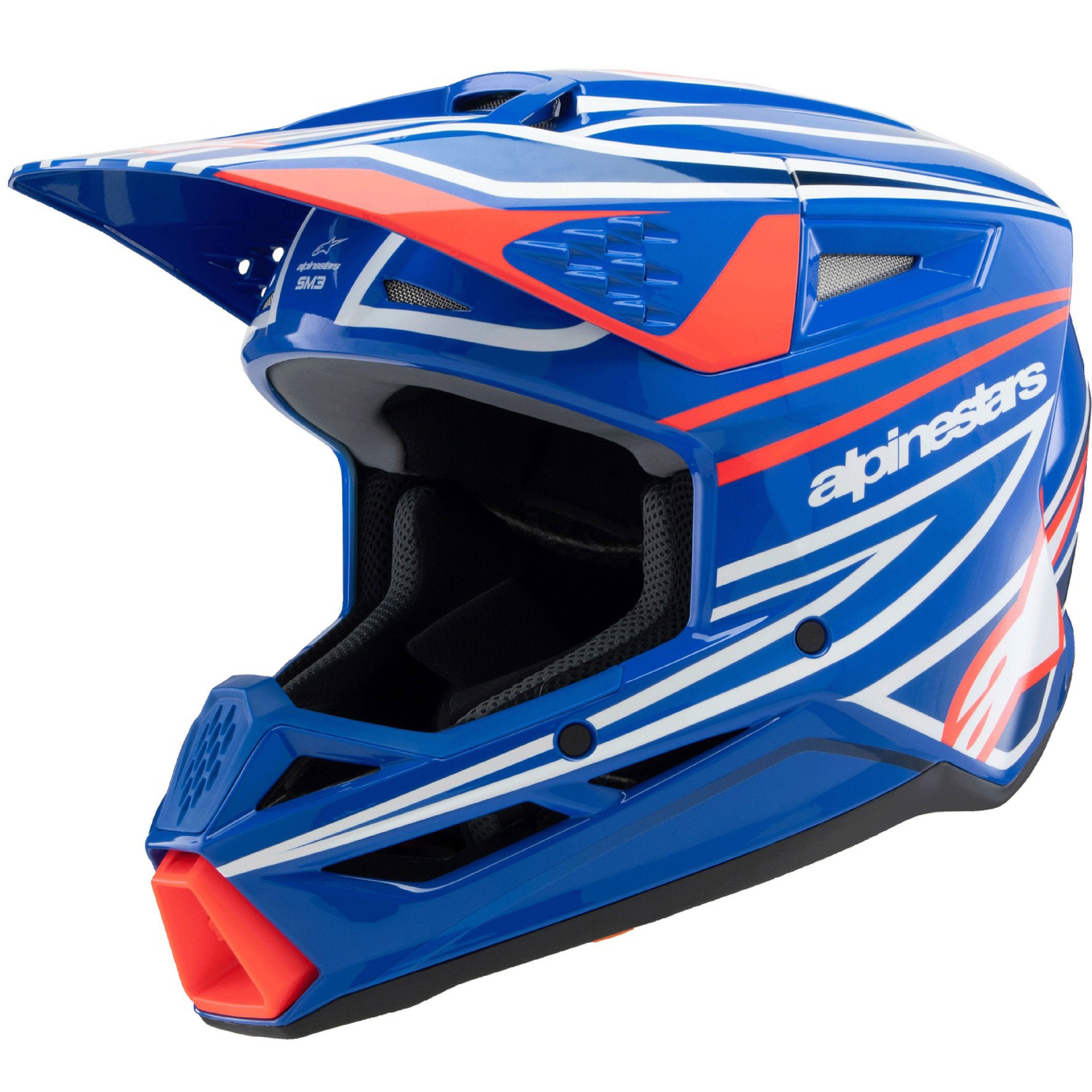 Dětská motokrosová přilba Alpinestars S-M3 WURX modro-červeno-bílo-černá Velikost: L