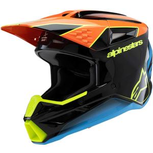 Dětská motokrosová přilba Alpinestars S-M3 FRAY černo-fluo oranžovo-fluo žluto-tyrkysová 2025