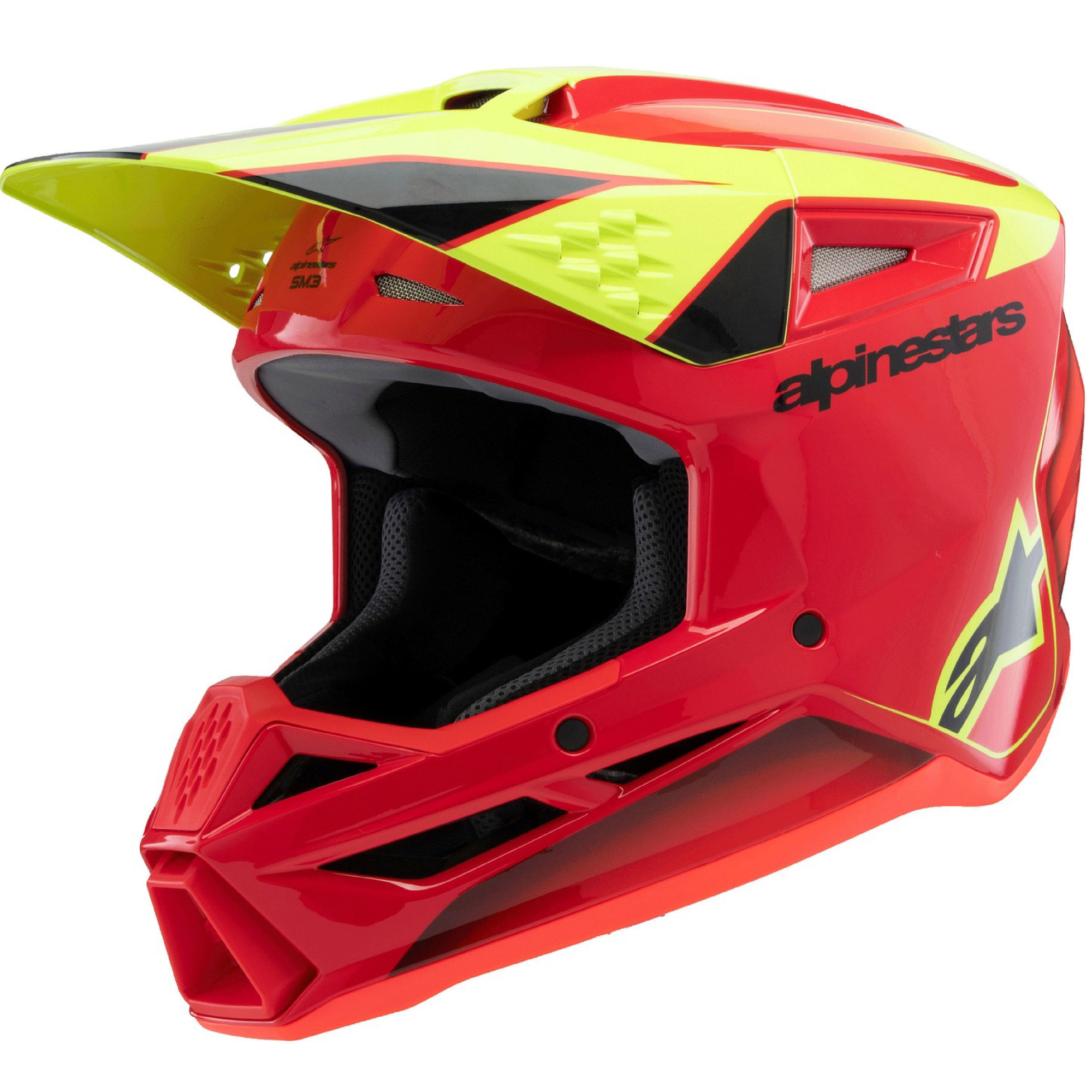 Dětská motokrosová přilba Alpinestars S-M3 FRAY červeno-fluo žluto-černá Velikost: S