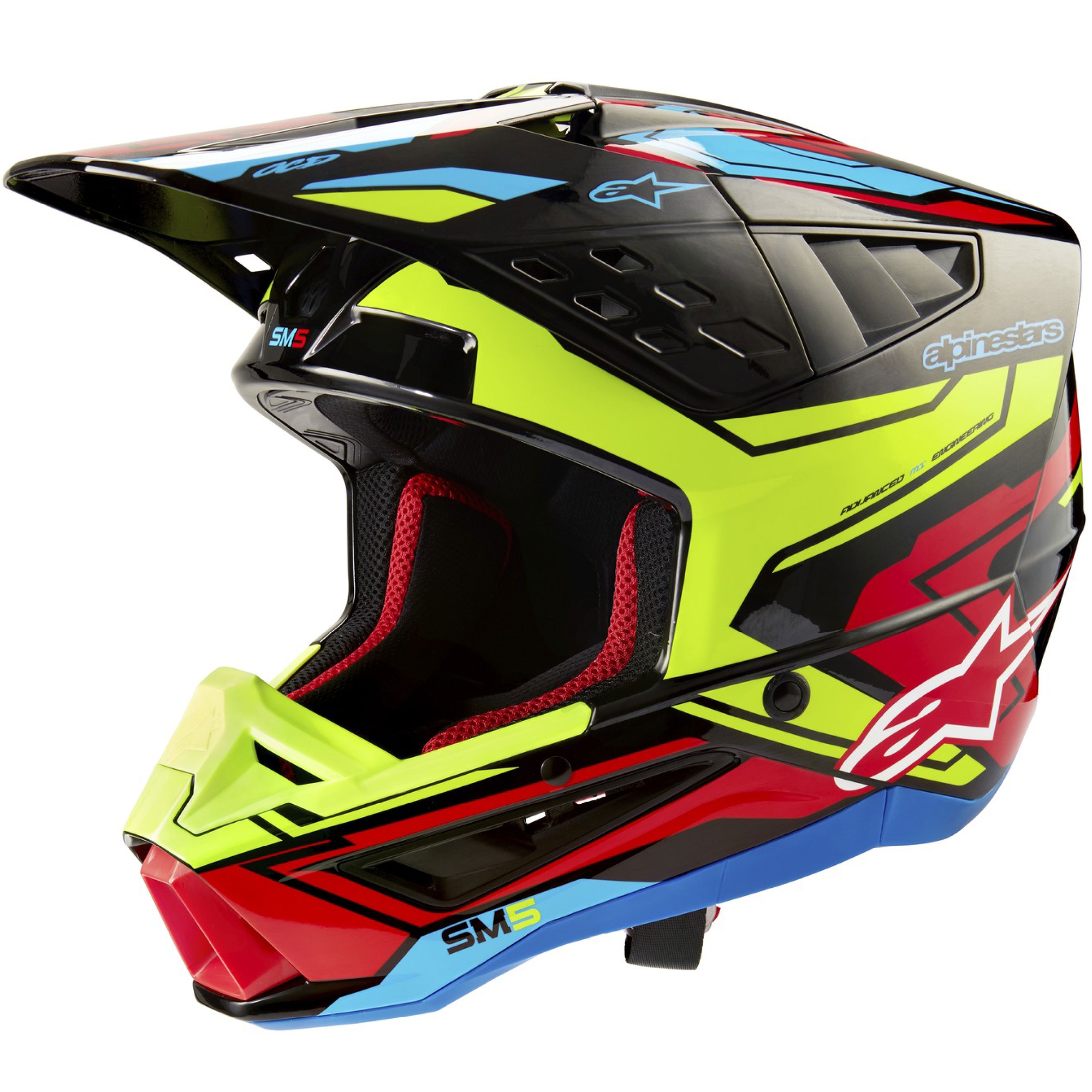 Motokrosová helma Alpinestars S-M5 Action 2 fluo žluto-fluo červená Velikost: XS
