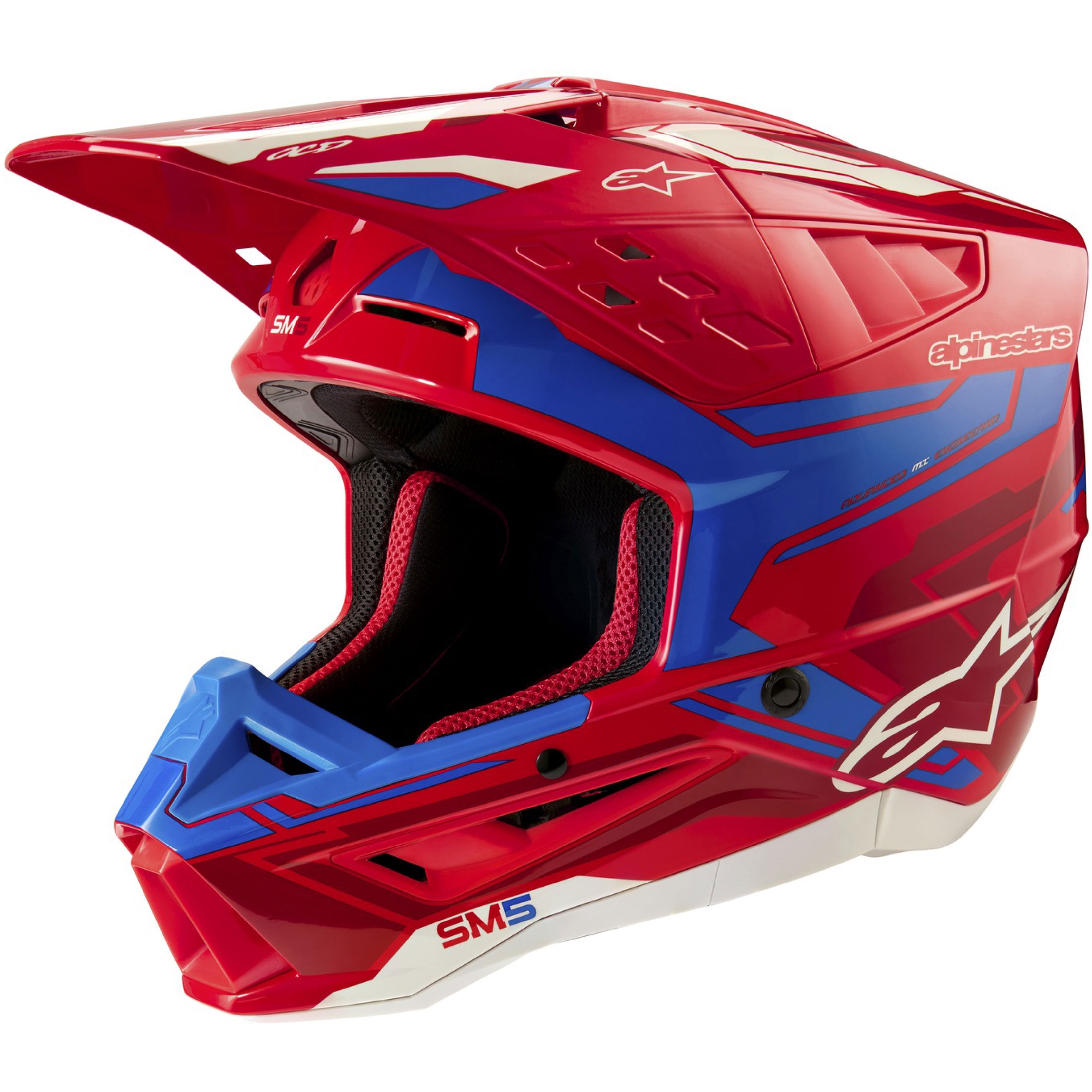 Motokrosová helma Alpinestars S-M5 Action 2 fluo červeno-modrá Velikost: XS
