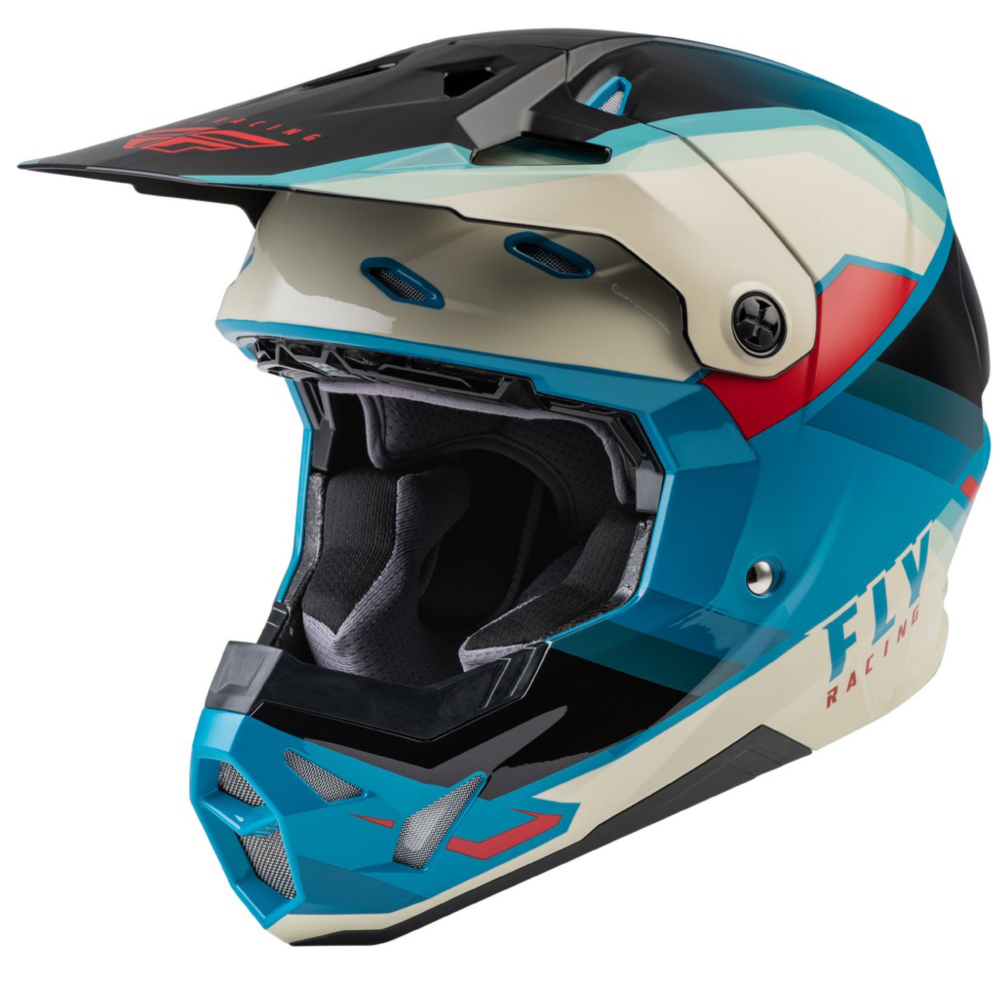 Motokrosová helma FLY Racing Formula CP černo-šedo-tyrkysová Velikost: S