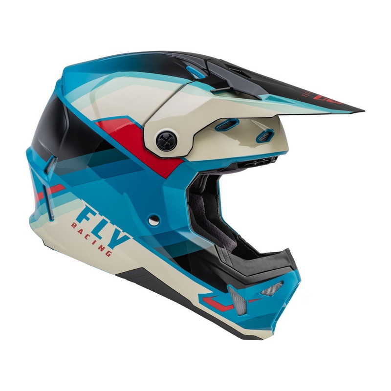 Motokrosová helma FLY Racing Formula CP černo-šedo-tyrkysová