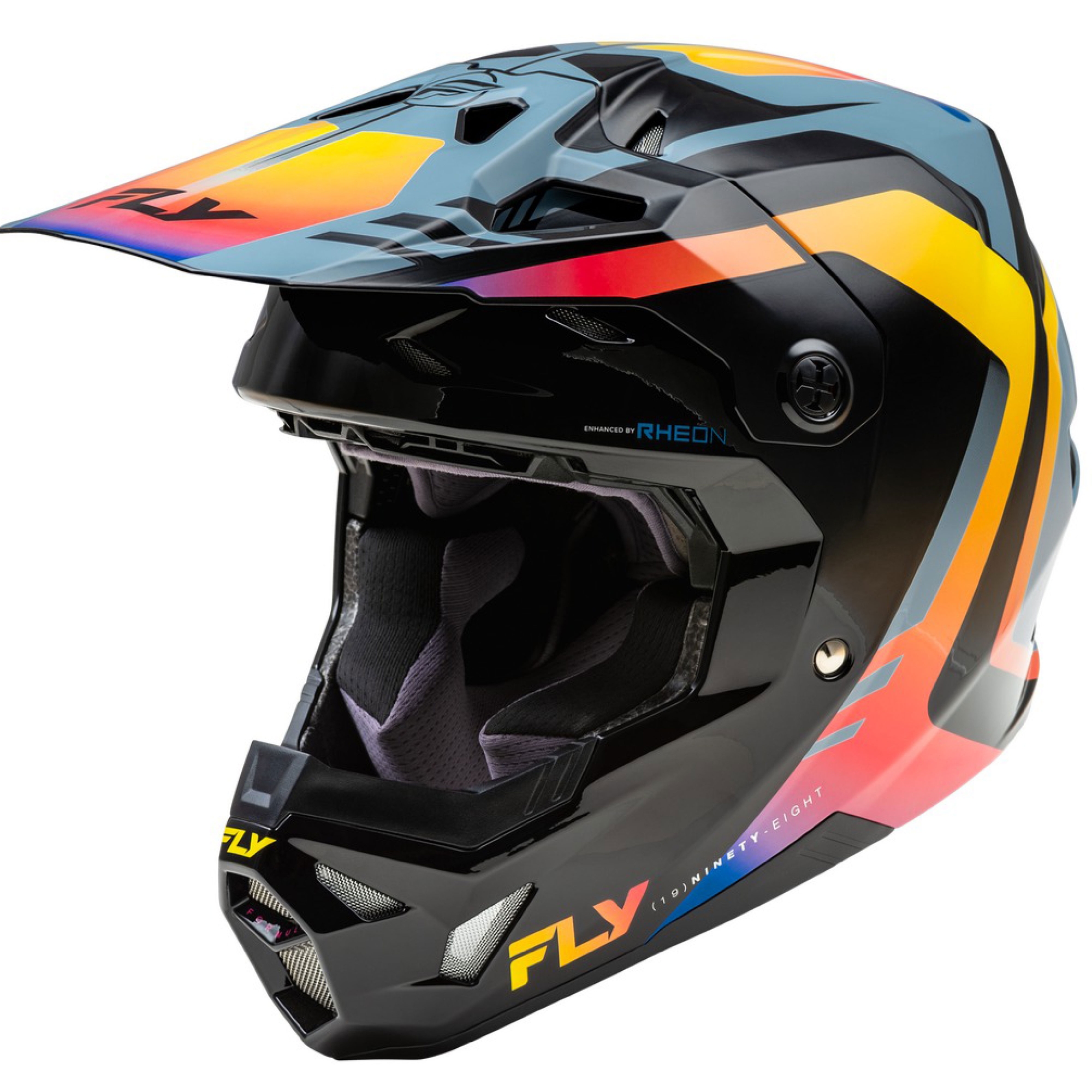 Motokrosová helma FLY Racing Formula CP černo-šedo-duhová Velikost: XS